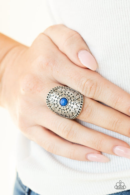 Mojave Rays - blue - Paparazzi ring