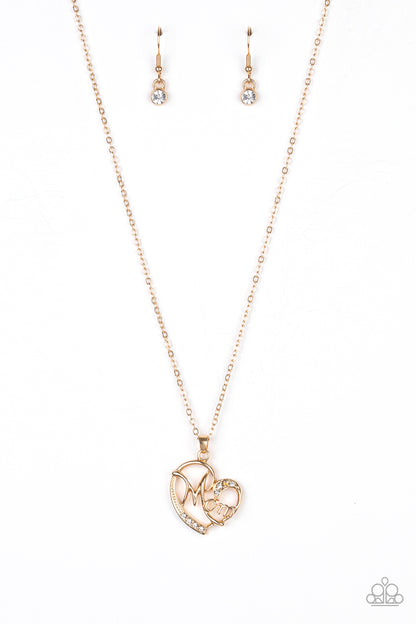 Mom Moments - gold - Paparazzi necklace