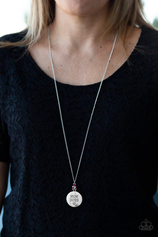 Mom Boss - pink - Paparazzi necklace