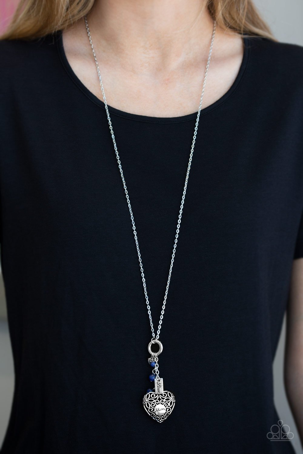 Mom Hustle-blue-Paparazzi necklace
