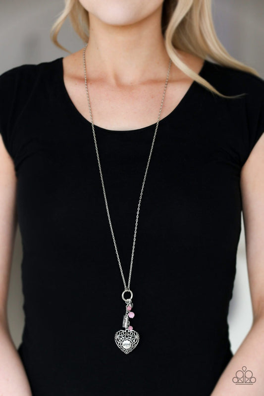 Mom Hustle-pink-Paparazzi necklace