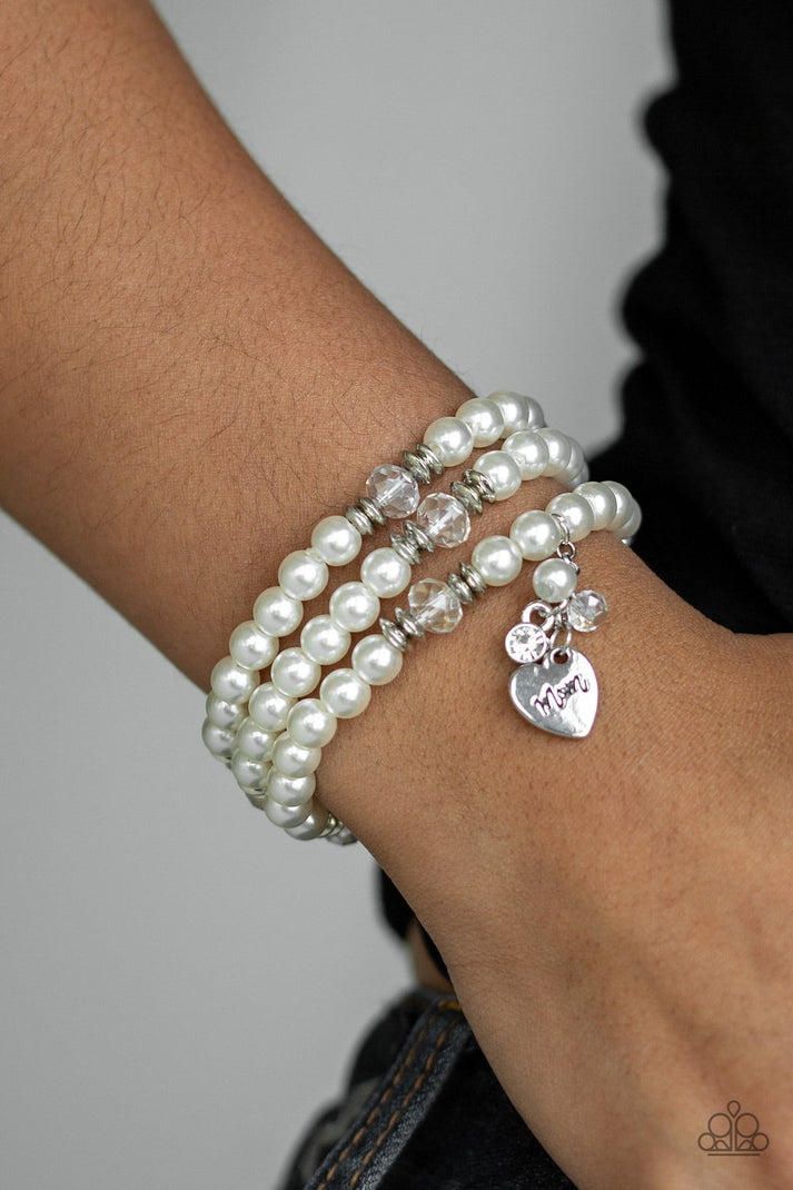 Mom Wow - white - Paparazzi bracelet – JewelryBlingThing
