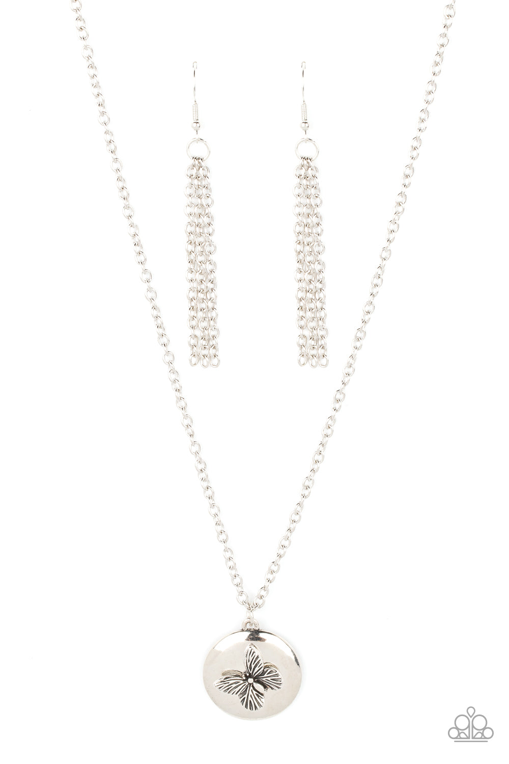 Monarch Meadow - silver - Paparazzi necklace