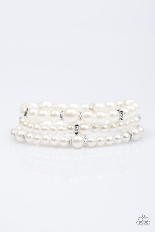 Money Drop - White - Paparazzi bracelet