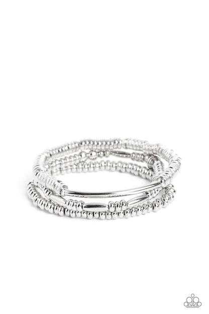 Monochromatic Medley - silver - Paparazzi bracelet