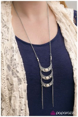 Morning Moon and Night - white - Paparazzi necklace