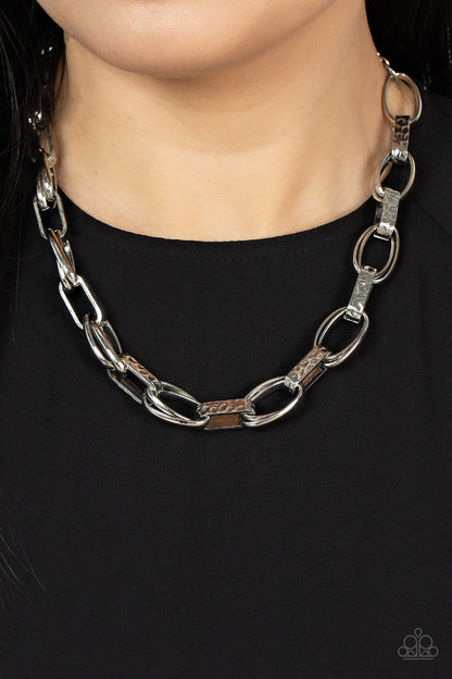 Motley In Motion - silver - Paparazzi necklace