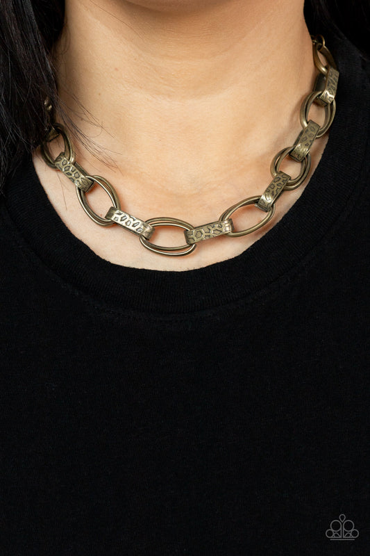 Motley In Motion - brass - Paparazzi necklace