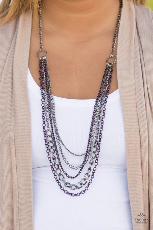 Moto Motivation - purple - Paparazzi necklace
