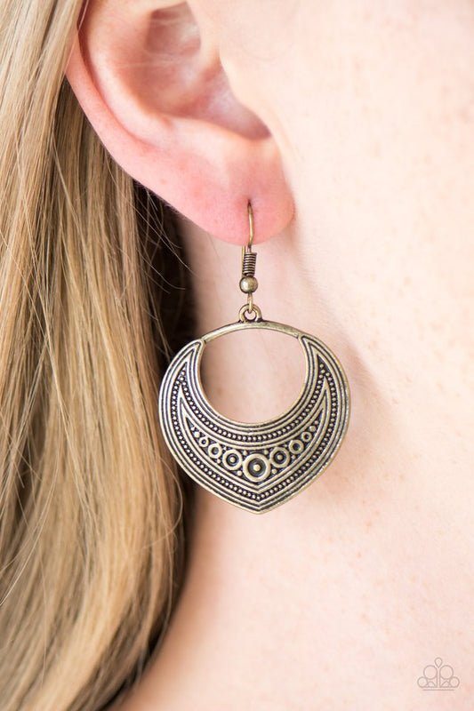 Mountain Muse - Brass - Paparazzi earrings