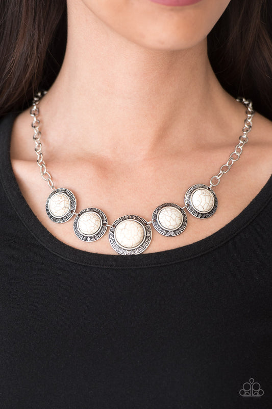 Mountain Roamer - white - Paparazzi necklace
