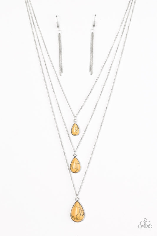 Mountain Tears - Yellow - Paparazzi necklace