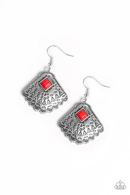 Mountain Mesa - red - Paparazzi earrings