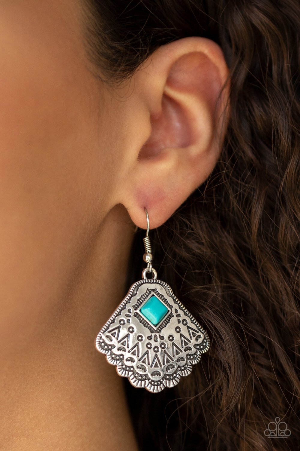 Mountain Mesa-blue-Paparazzi earrings