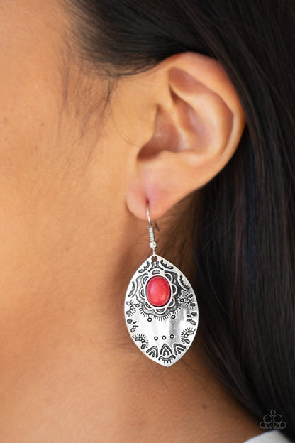 Mountain Montage-red-Paparazzi earrings