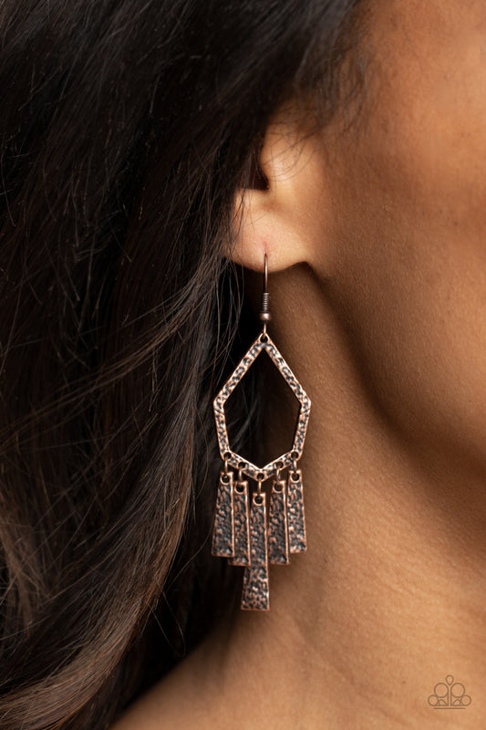 Museum Find - copper - Paparazzi earrings