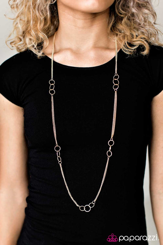 Music Night - Rose Gold - Paparazzi necklace