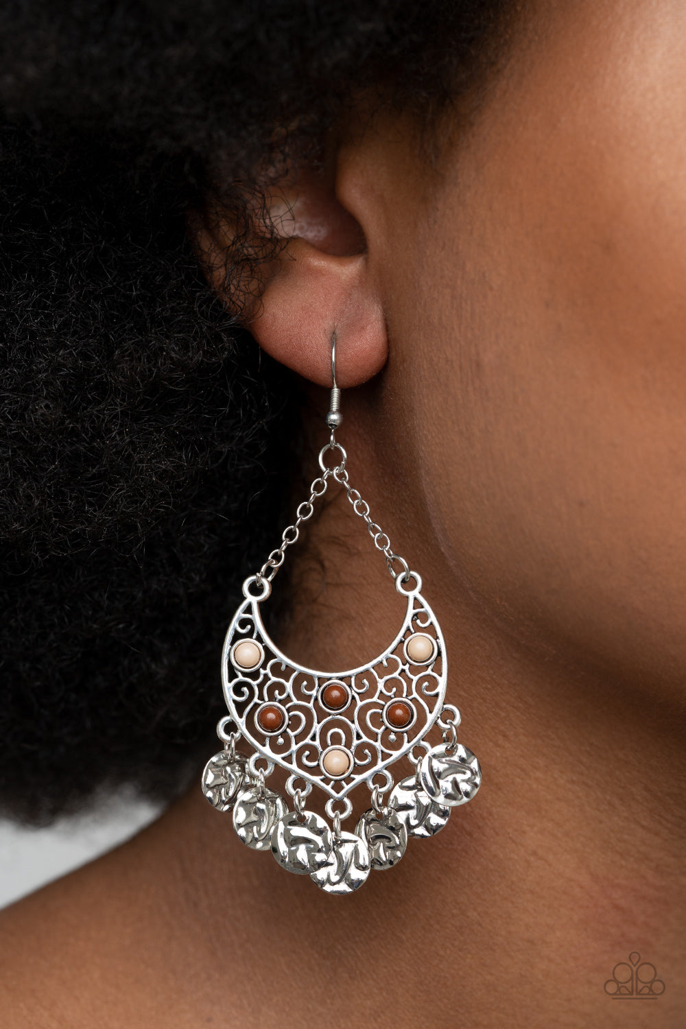 Musical Murals - brown - Paparazzi earrings