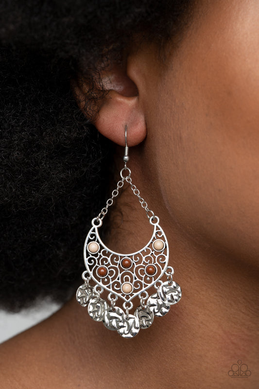 Musical Murals - brown - Paparazzi earrings