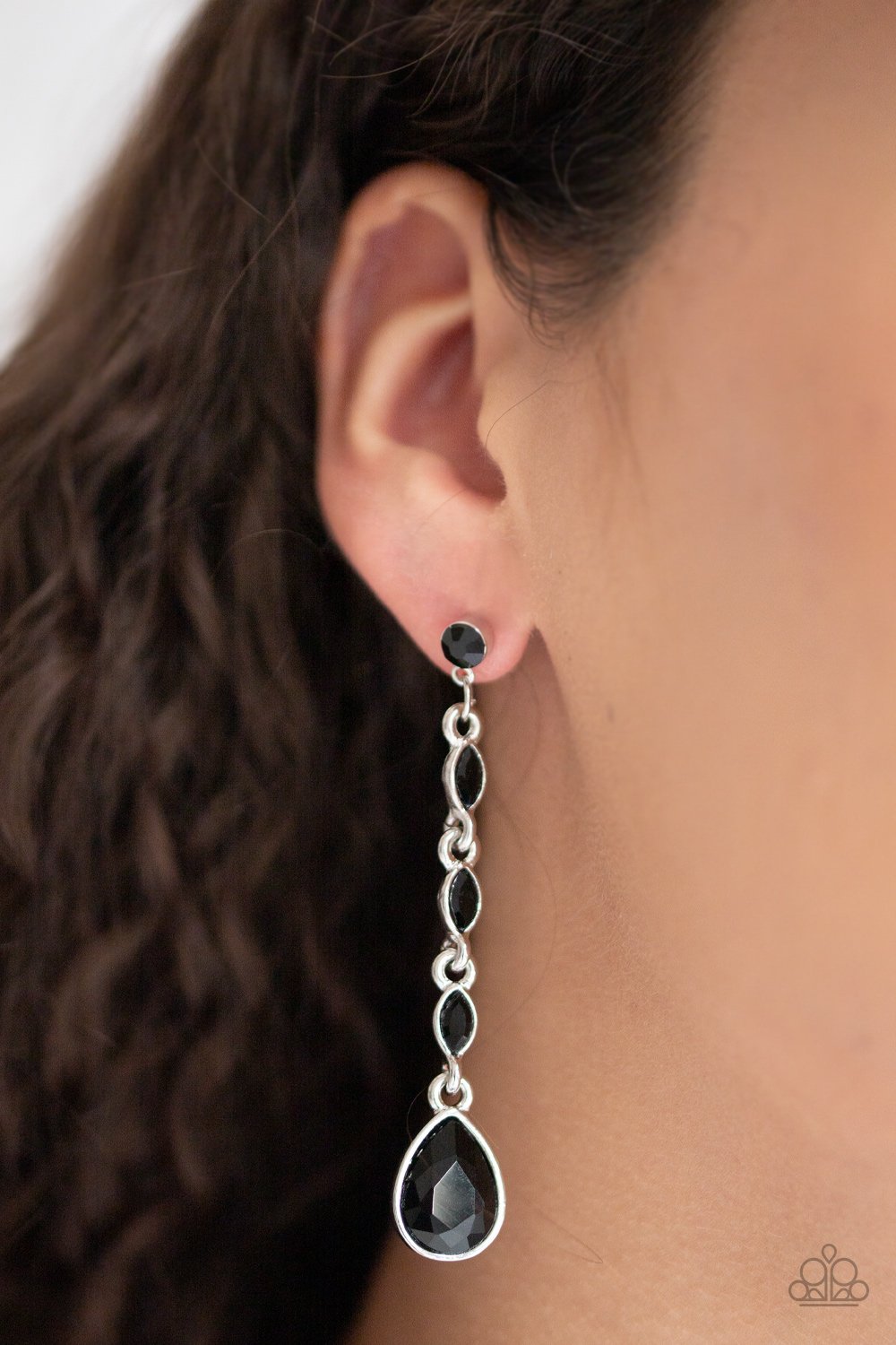 Must Love Diamonds-black-Paparazzi earrings