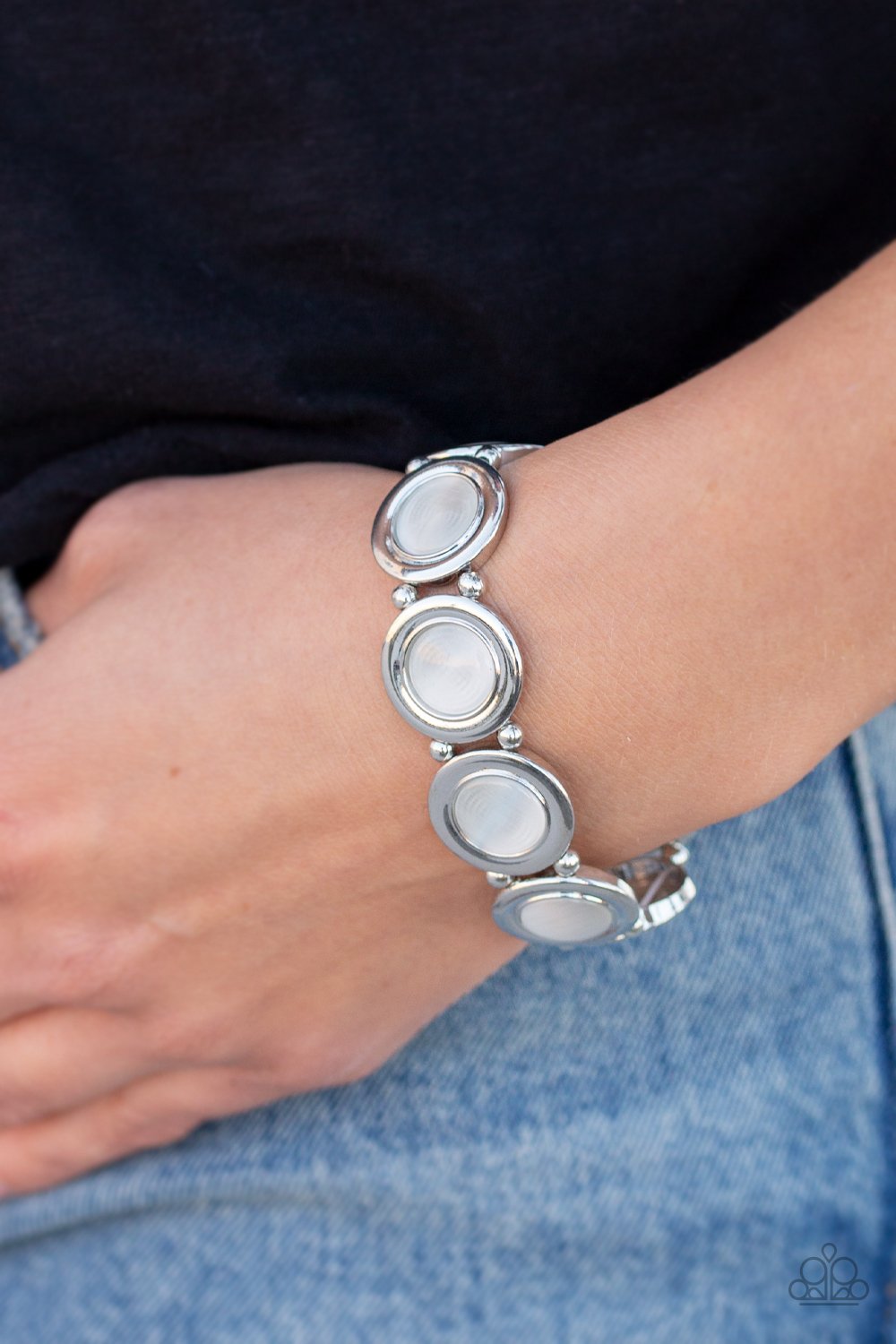 Muster Up the Luster-white-Paparazzi bracelet