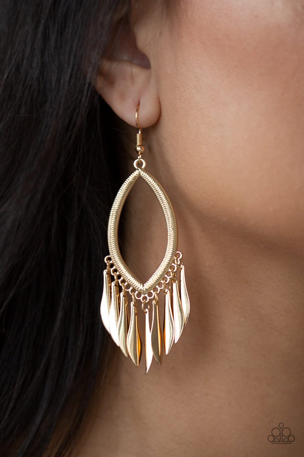 My Fair Lady - gold - Paparazzi earrings