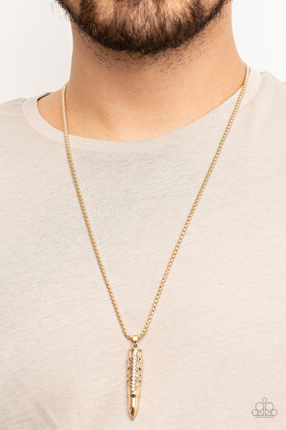 Mysterious Marksman - gold - Paparazzi MENS necklace