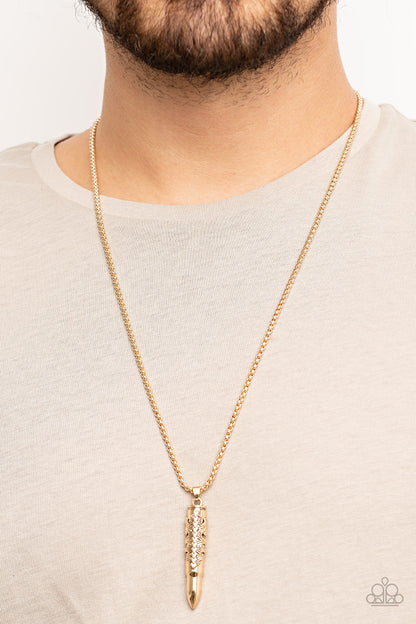 Mysterious Marksman - gold - Paparazzi MENS necklace