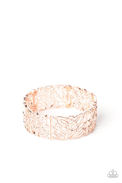 Namaste Gardens - rose gold - Paparazzi bracelet