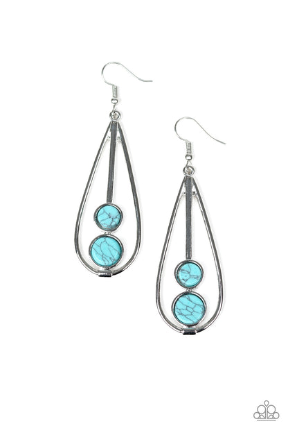 Natural Nova - blue - Paparazzi earrings
