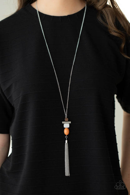 Natural Novice - orange - Paparazzi necklace