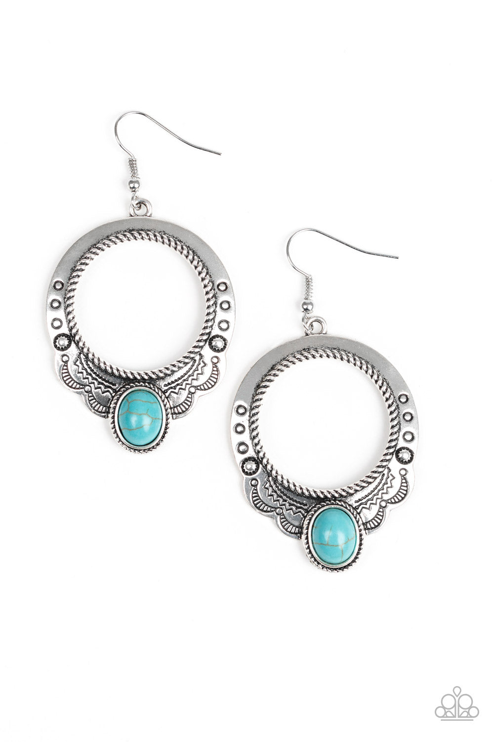 Natural Springs - blue - Paparazzi earrings