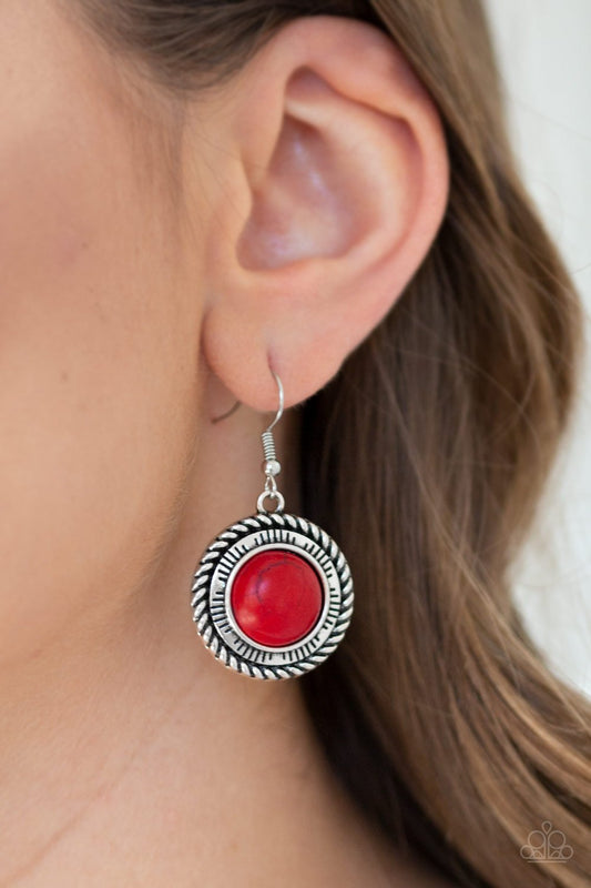 Natural-Born Nomad-red-Paparazzi earrings