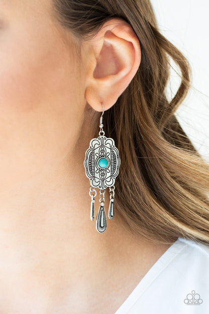 Natural Native-blue-Paparazzi earrings