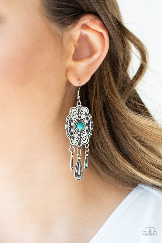 Natural Native-blue-Paparazzi earrings