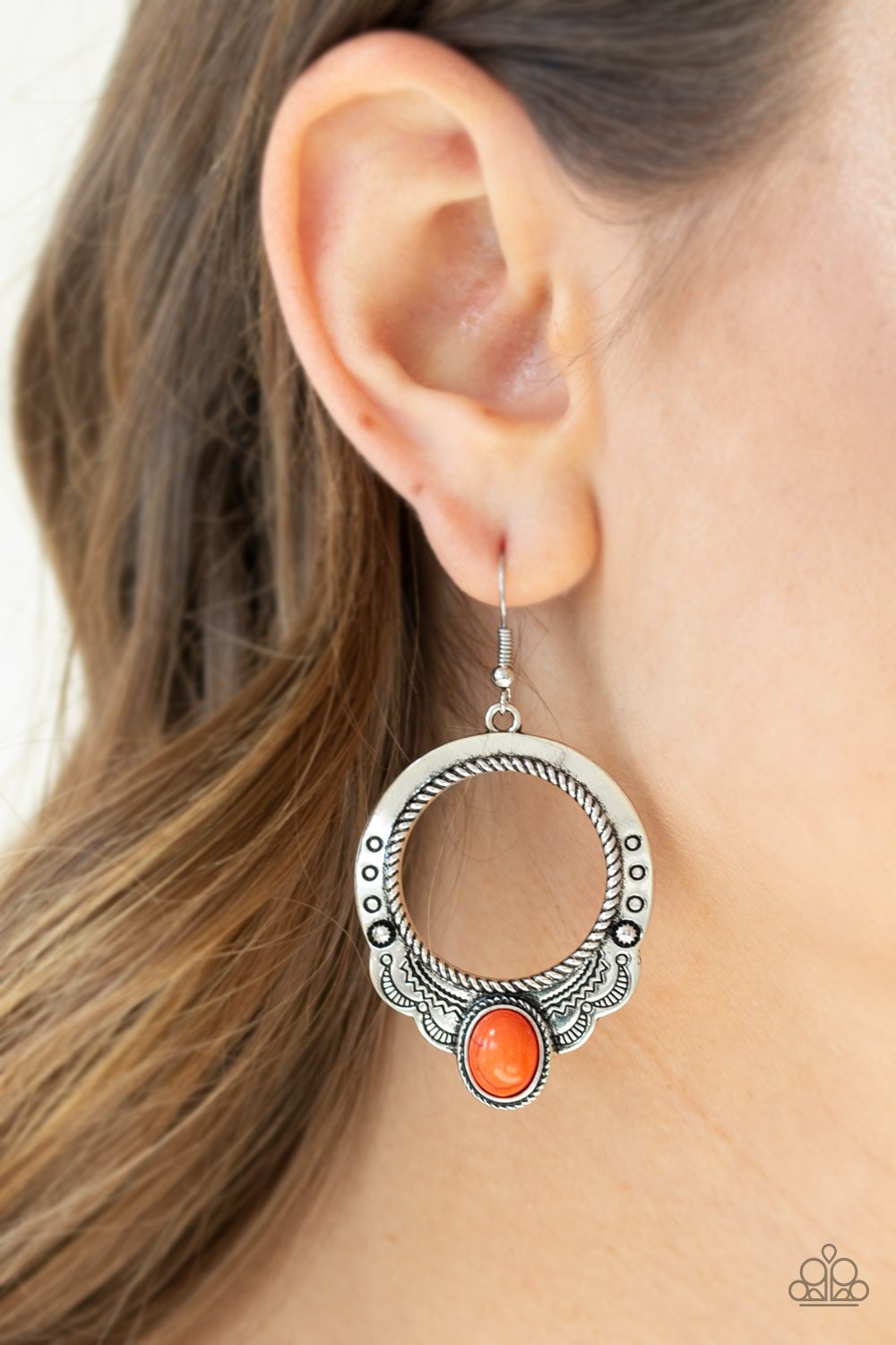 Natural Springs-orange-Paparazzi earrings