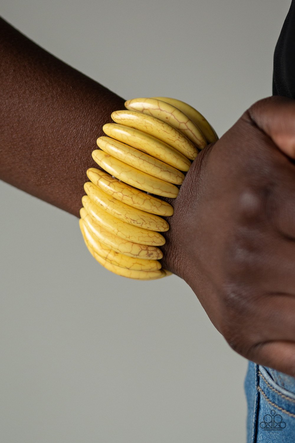 Naturally Nomad-yellow-Paparazzi bracelet