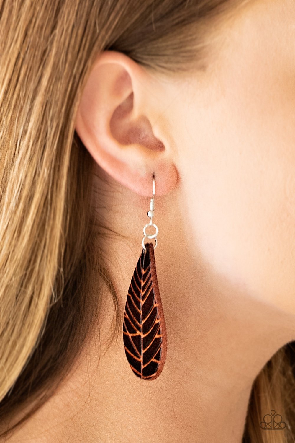 Nature Nouveau - brown - Paparazzi earrings
