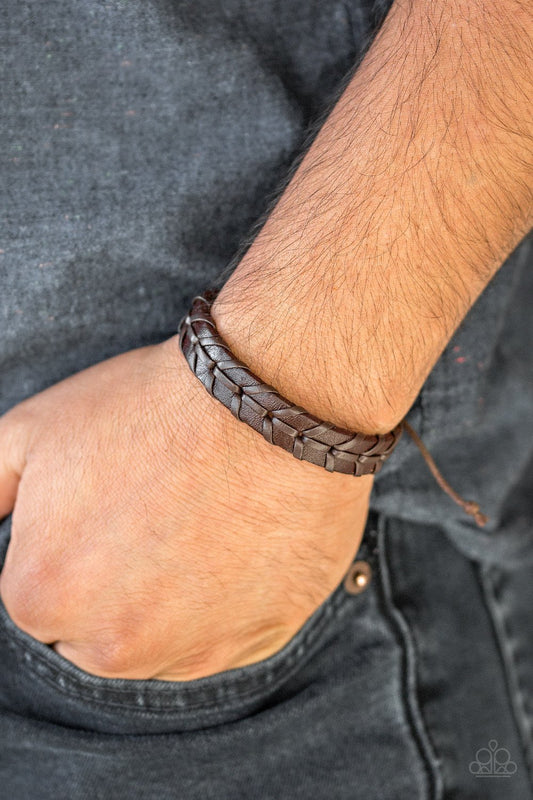 Navy Nautical-brown-Paparazzi mens bracelet