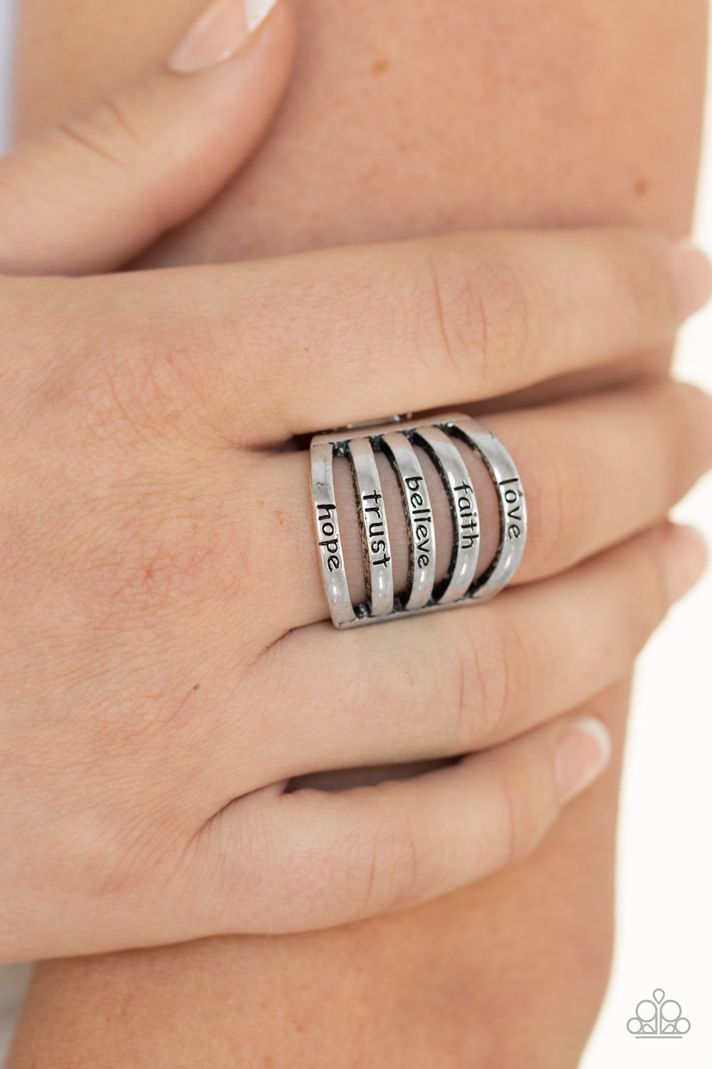 Never Lose Faith-silver-Paparazzi ring