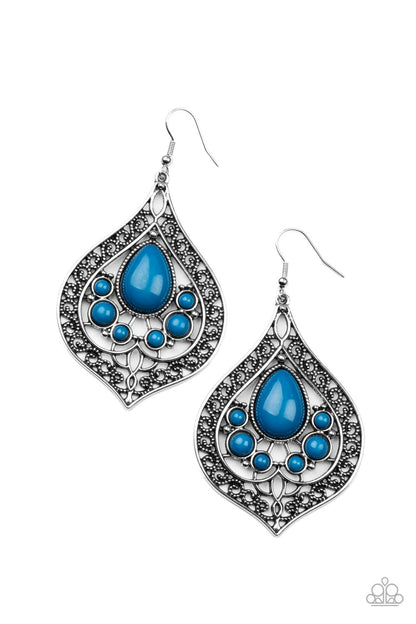 New Delhi Nouveau - blue - Paparazzi earrings