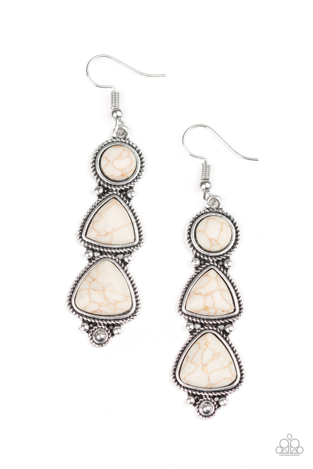 New Frontier - white - Paparazzi earrings
