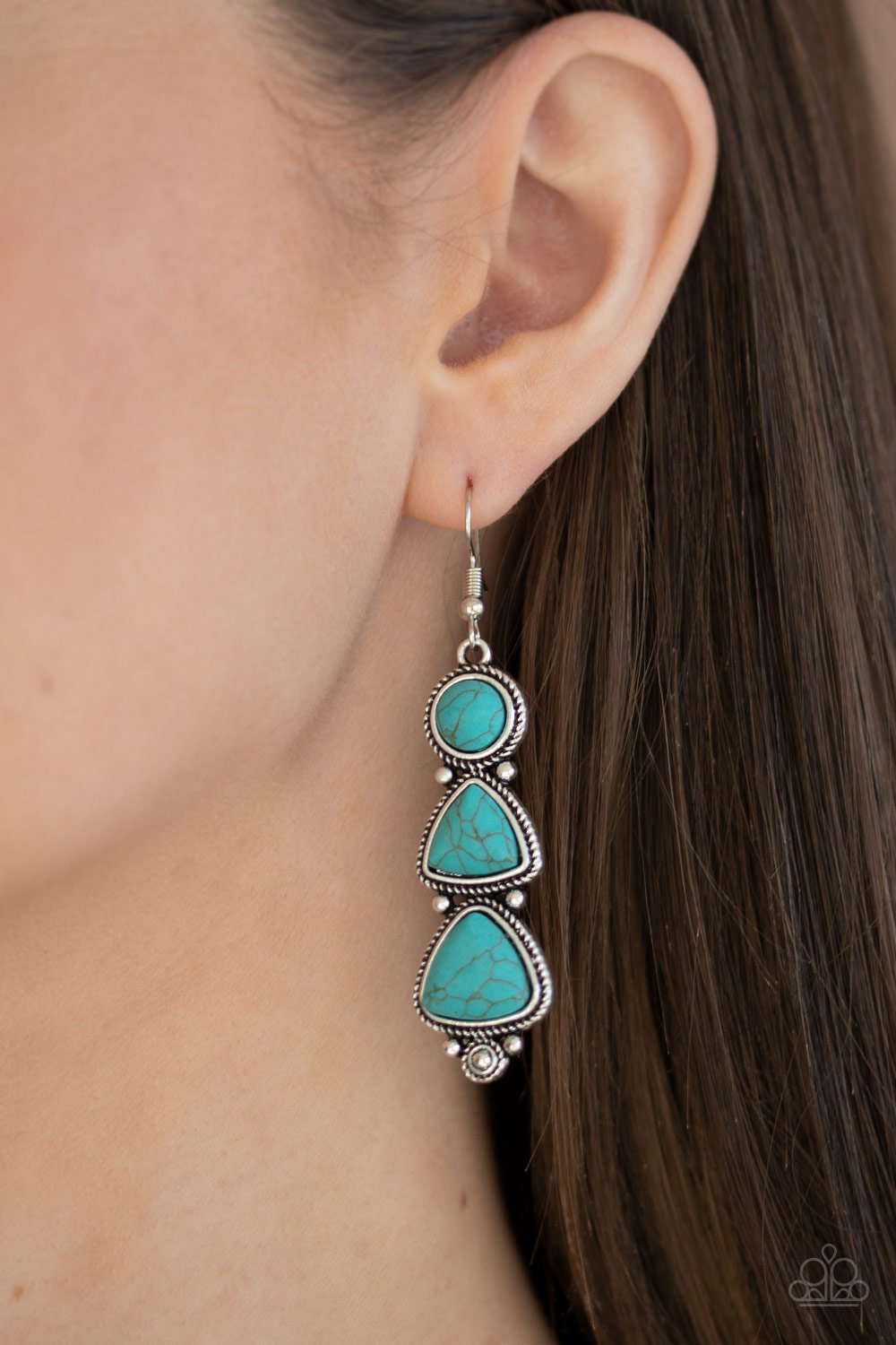 New Frontier-blue-Paparazzi earrings