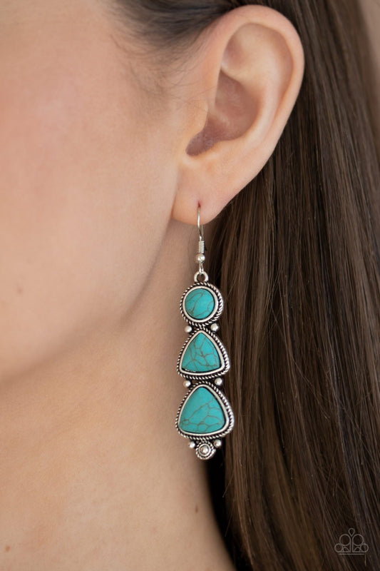 New Frontier-blue-Paparazzi earrings