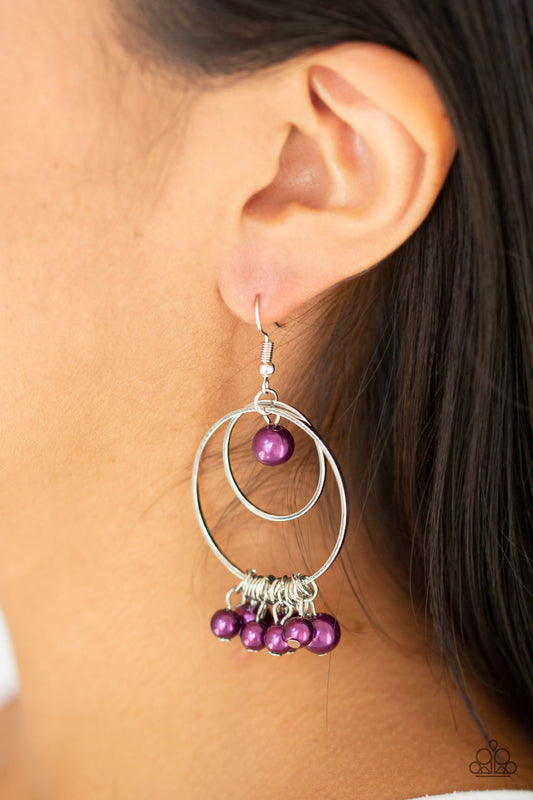 New York Attraction-purple-Paparazzi earrings
