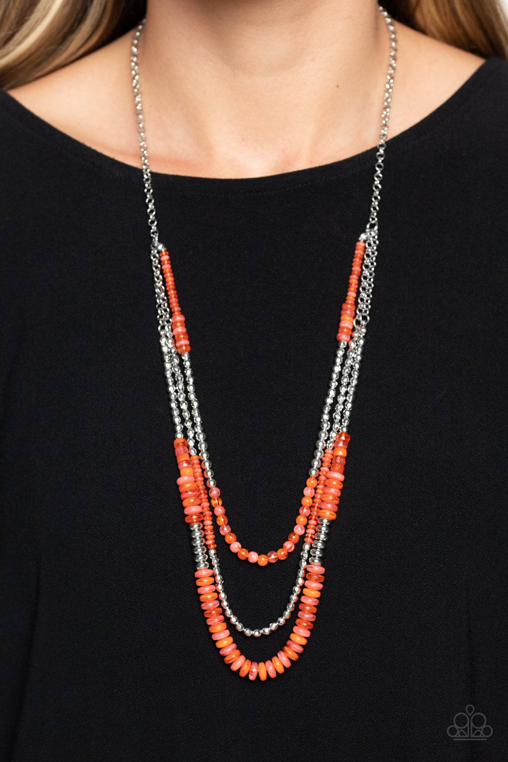 Newly Neverland - orange - Paparazzi necklace