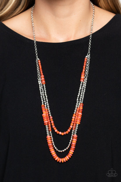 Newly Neverland - orange - Paparazzi necklace