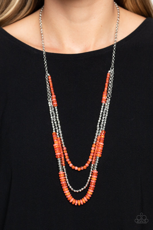 Newly Neverland - orange - Paparazzi necklace
