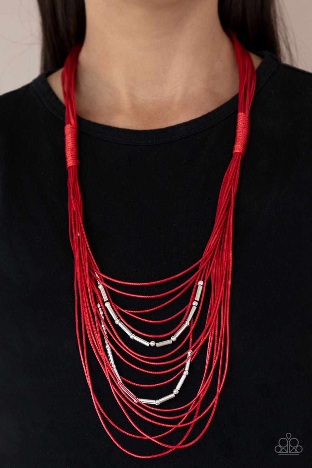 Nice CORD-ination - red - Paparazzi necklace