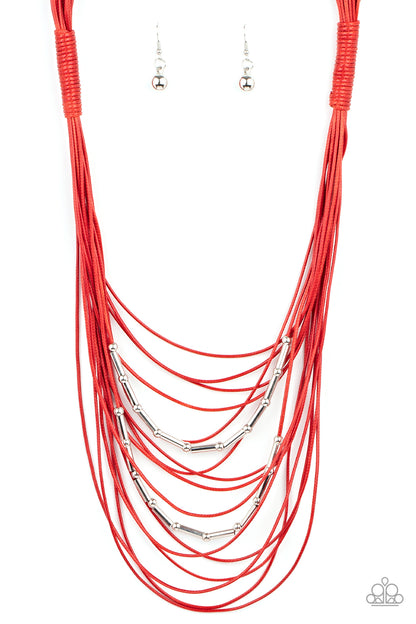 Nice CORD-ination - red - Paparazzi necklace